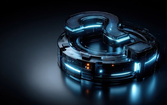 3D Question Mark, futuristic design