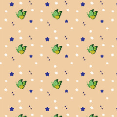 Butterfly seamless pattern design for fabric	