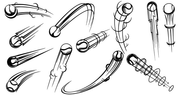 Dynamic Baseball & Softball Ball Movement Streaks and Action Lines