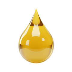 A Single Drop of Golden Oil isolated on transparent bacckground