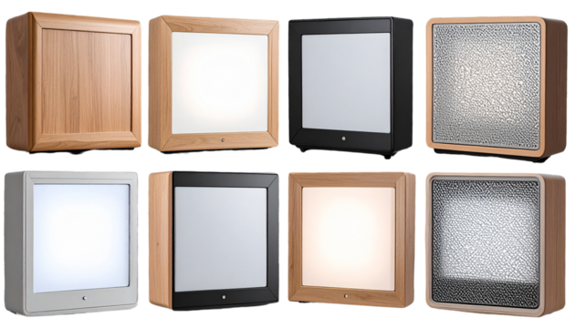Voice-Controlled Light Panels with Mood Sync unique isolated on transparent background. Png - Powered by Adobe