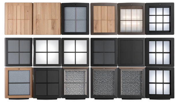 Voice-Controlled Light Panels with Mood Sync unique isolated on transparent background.
