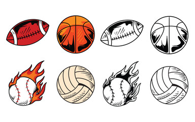 set of sport balls