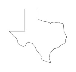vector map of Texas isolated on a transparent background