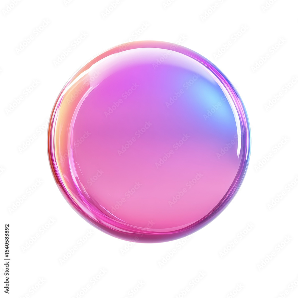 Poster iridescent orb colorful bubble abstract art glossy sphere texture rainbow on transparent background