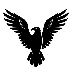 Obraz premium Black Eagle Wings Spread Vector Illustration