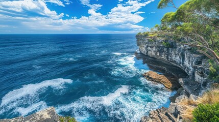 Stunning Coastal Cliffs and Ocean Panorama