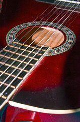 acoustic guitar close up