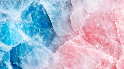 Colorful ice texture showcasing shades of blue and pink in a visually striking abstract design