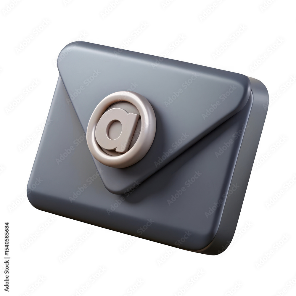 Poster 3d realistic email icon render isolated on transparent background