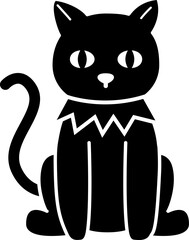 Halloween black cat Silhouette.
Cute black cat flat cartoon vector illustration isolated.
Transparent background. SVG file.