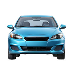 Sky Blue Car Front View – Bright and Modern Vehicle Design on Pure White Background

