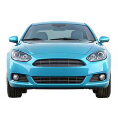 Naklejka premium Sky Blue Car Front View – Bright and Modern Vehicle Design on Pure White Background