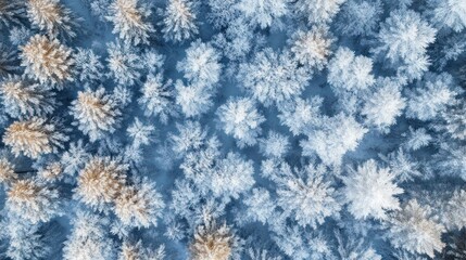 Aerial View of a Winter Forest:  Frozen Wonderland