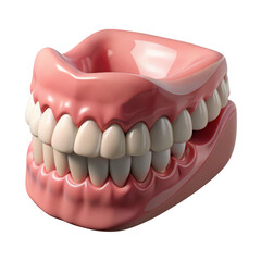 Obraz premium 3d realistic denture model isolated on transparent background