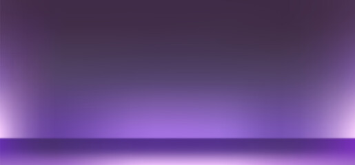Abstract gradient podium background. Violet, purple and lilac empty 3d studio backdrop. Clean scene for product presentation mockup template. Vector illustration