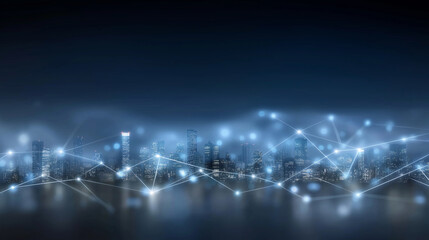 Obraz premium Smart City and Telecommunication Network Concept in Urban Design