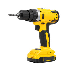 Powerful Cordless Drill A Versatile Tool for DIY Projects isolated on transparent bacckground