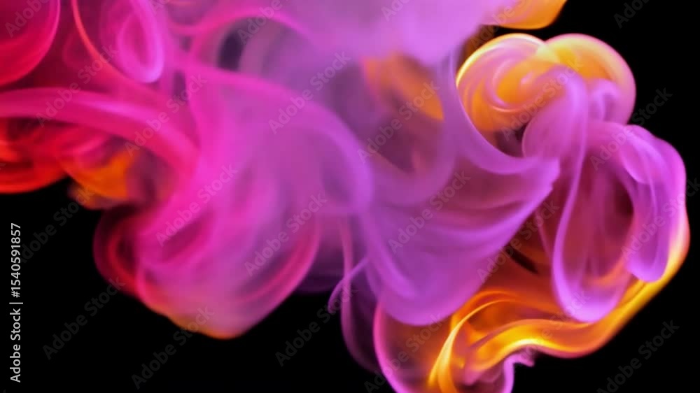 Poster abstract colorful smoke swirl on dark background capturing dynamic movement and ethereal beauty in a