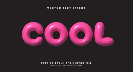 Pink Cool Glossy inflated Style 3d editable text effect template