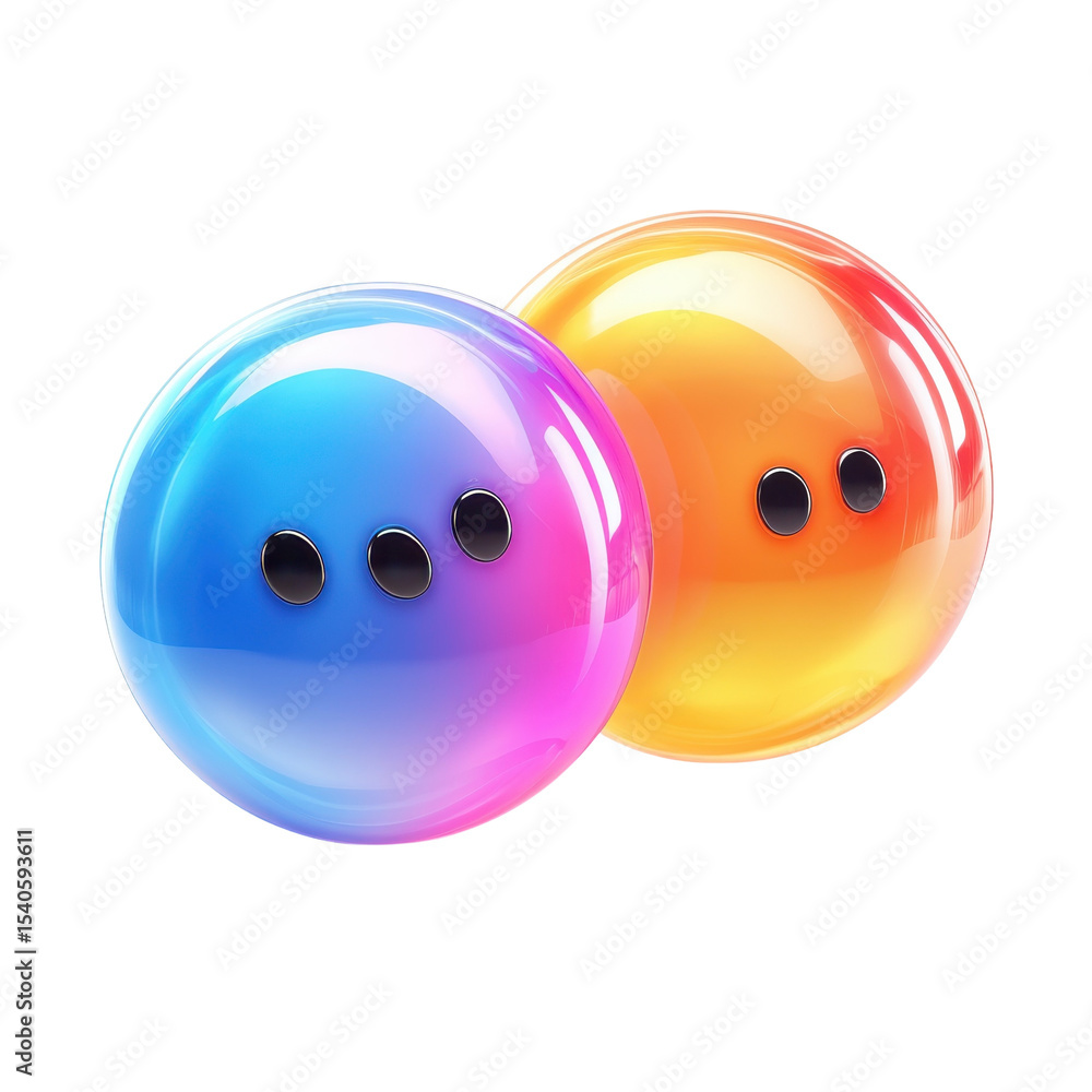 Poster gradient spheres abstract graphic design elements creative colorful modern on transparent background