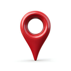Red Location Marker Sign 3D Rendered Map Pin Icon