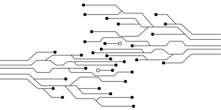 Abstract Circuit Board Design: Lines, Nodes, Connections, Technology, Innovation