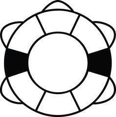 life buoy isolated on black