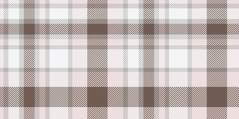 A delicate tartan plaid pattern in soft grey and brown tones with a crisscrossed geometric design of squares and lines, creating a sophisticated and understated style ideal for textiles or decor.