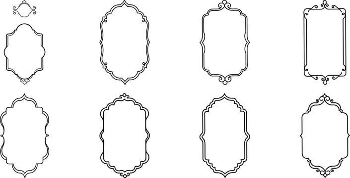 Decorative Vintage Frames and Borders Set for Design Projects
