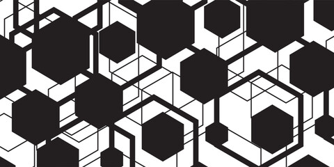Hexagon icon black and white geometry hexagonal six sided polygon hexagon line simple good modern art nice
