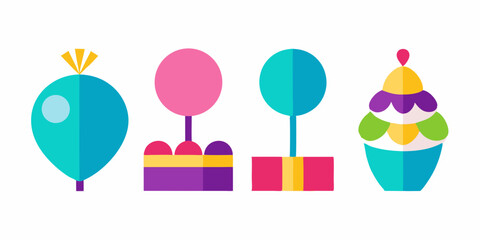 birthday candles and balloons logo