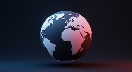 Fototapeta premium Globe Illustration on Dark Background