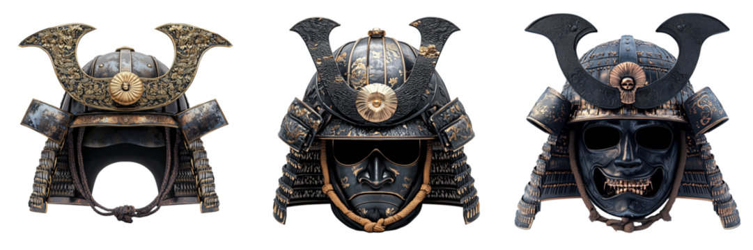 Samurai helmet display japan historical artifacts indoor close-up