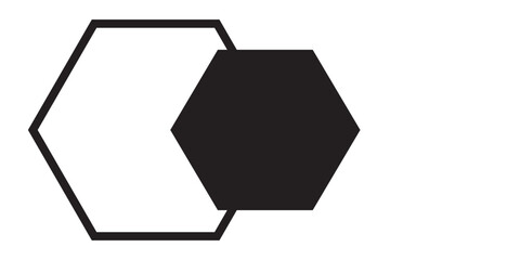 Hexagon icon black and white geometry hexagonal six sided polygon hexagon line