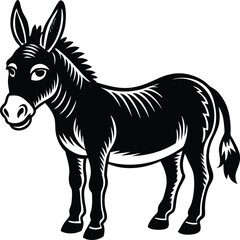 Fototapeta premium Striking zebra animal vector illustration with a wild running mammal silhouette