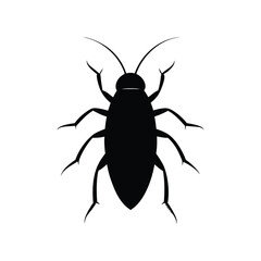 A cockroach insect silhouette vector art illustration