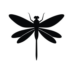 A dragonfly insect silhouette vector art illustration
