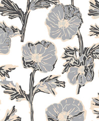 A beautiful multi  flower with a background, vector illustration, fabric print seamless pattern