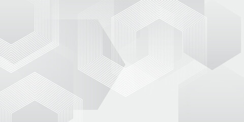 White geometric abstract background overlap layer on bright space with lines effect decoration. art