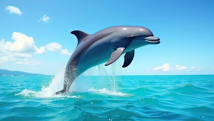 Obraz premium dolphin jumping in water