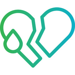 Heart broken single icon vector illustration