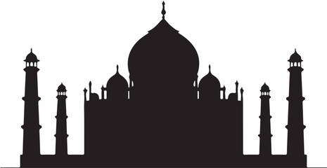 Taj Mahal Silhouette Vector Illustration