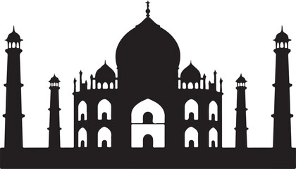 Taj Mahal Silhouette Vector Illustration