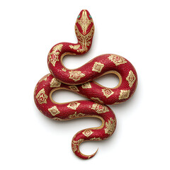 Obraz premium Luxurious Red and Gold Chinese Snake A New Year's Symbol of Prosperity and Renewal