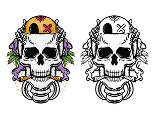 Vintage skull streetwear design