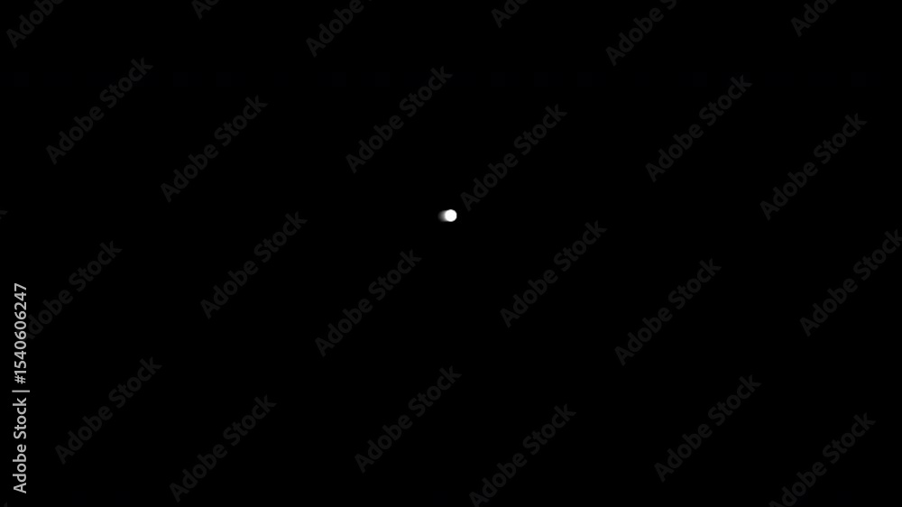 Poster loading white dot pulsating against a black background in a minimalist video