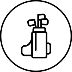 Golf bag single icon vector illustration