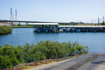 Boats docked in Marina in Umatilla Oregon