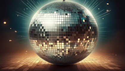 Obraz premium silver disco ball art illustration